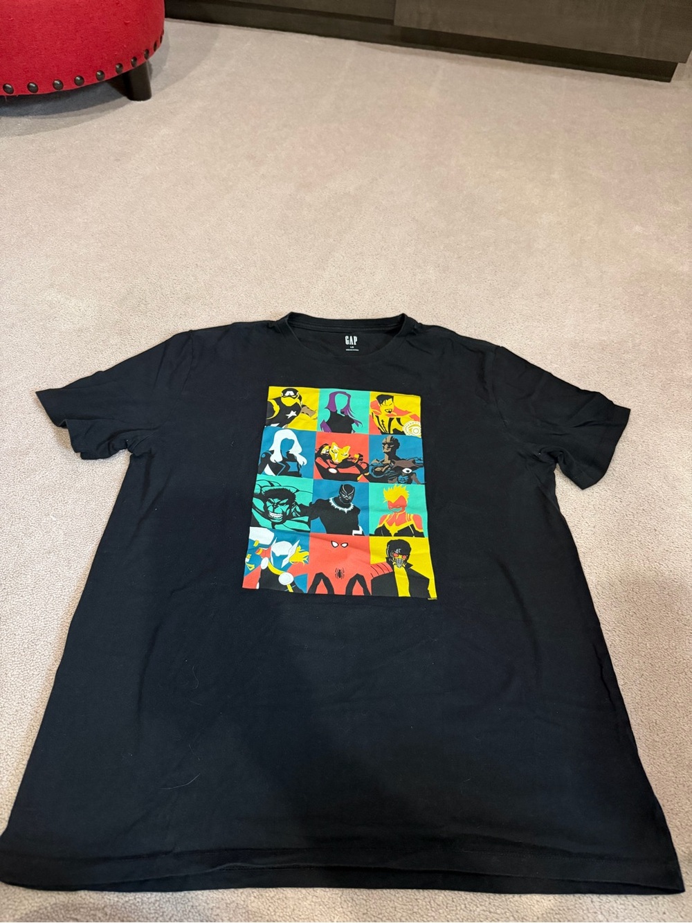 GAP Black Colorblock Graphic Tee with Bright Panel